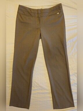 Classic Women's Brown Dress Pants with Pinstripes, Express Editor, Size 10R